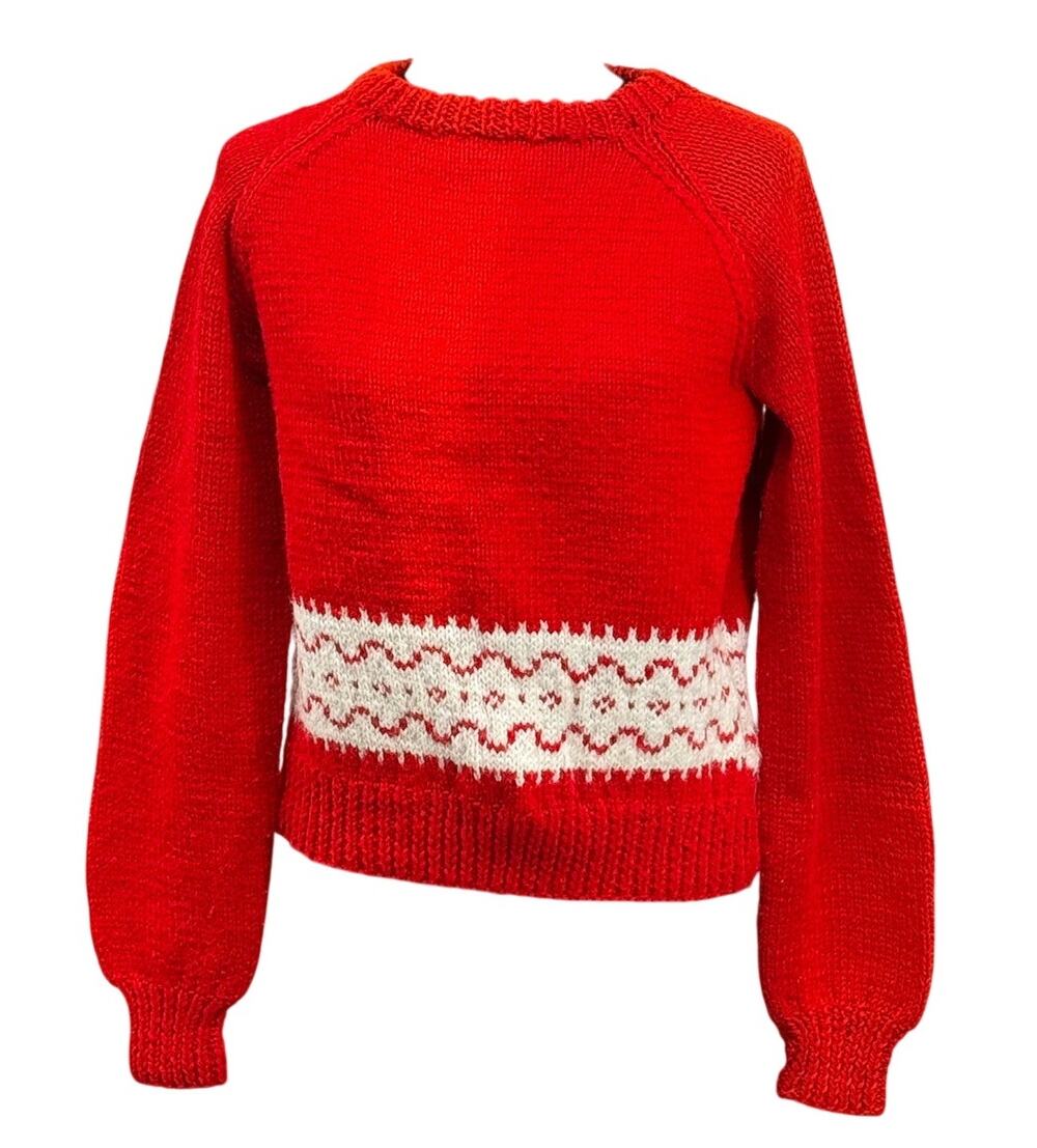 Women's Vintage  Handknit Sweater Holiday Size Large